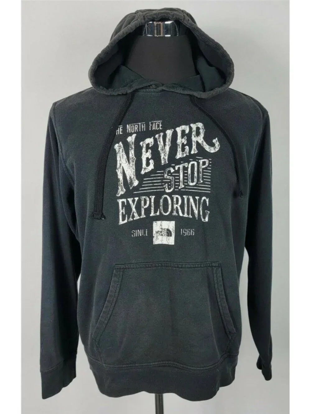 The North Face NEVER STOP EXPLORING Vintage Hoodie Men's M Black Long Sleeve